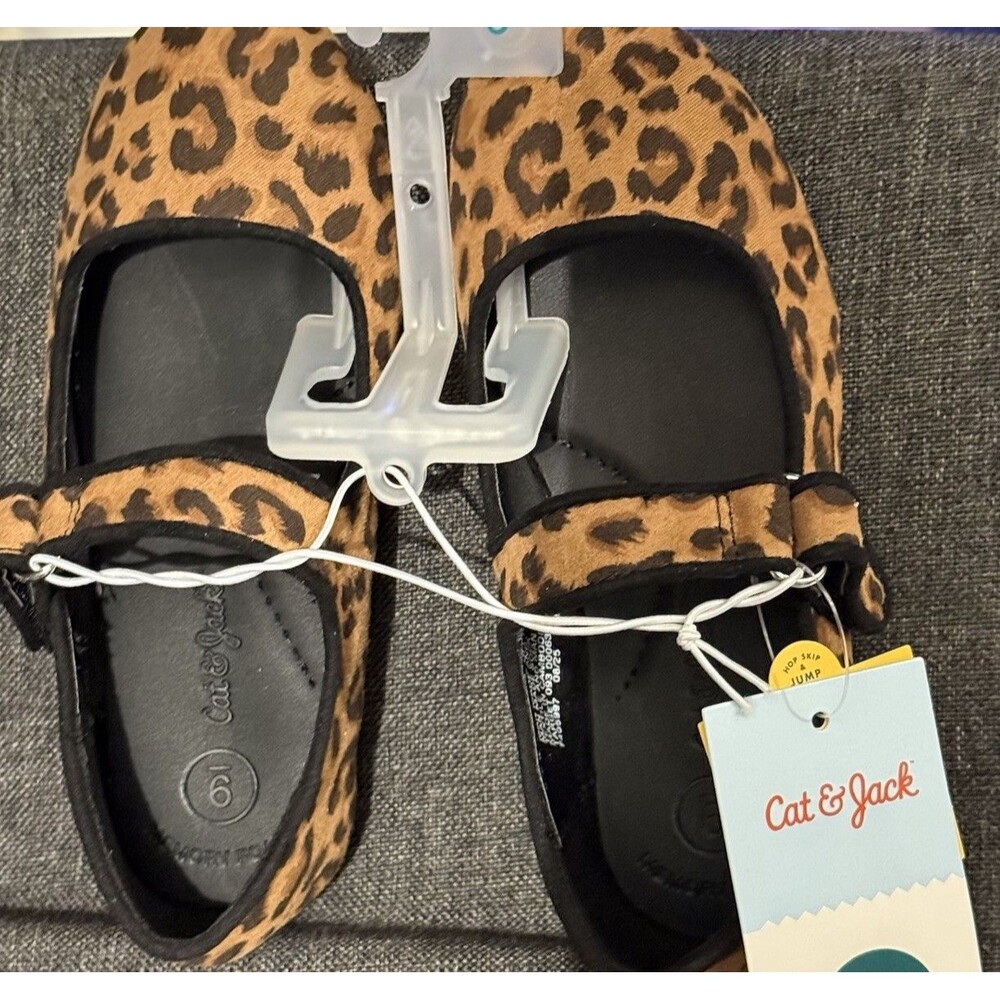 Cat & Jack Toddler Girl's Addy Leopard Print Ballet Flats Size 8 New - Picture 6 of 6